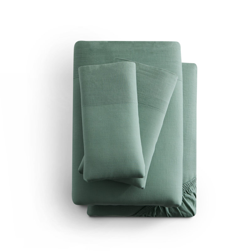  Ensemble de draps 100% coton Gennessee, Blanc, Ensemble de draps pour lit simple avec un drap-hou