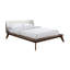 Lit 1 pièce en tissu tête de lit à oreilles, cadre de lit plateforme, prêt pour le matelas, style Mid-Century moderne-1460535248