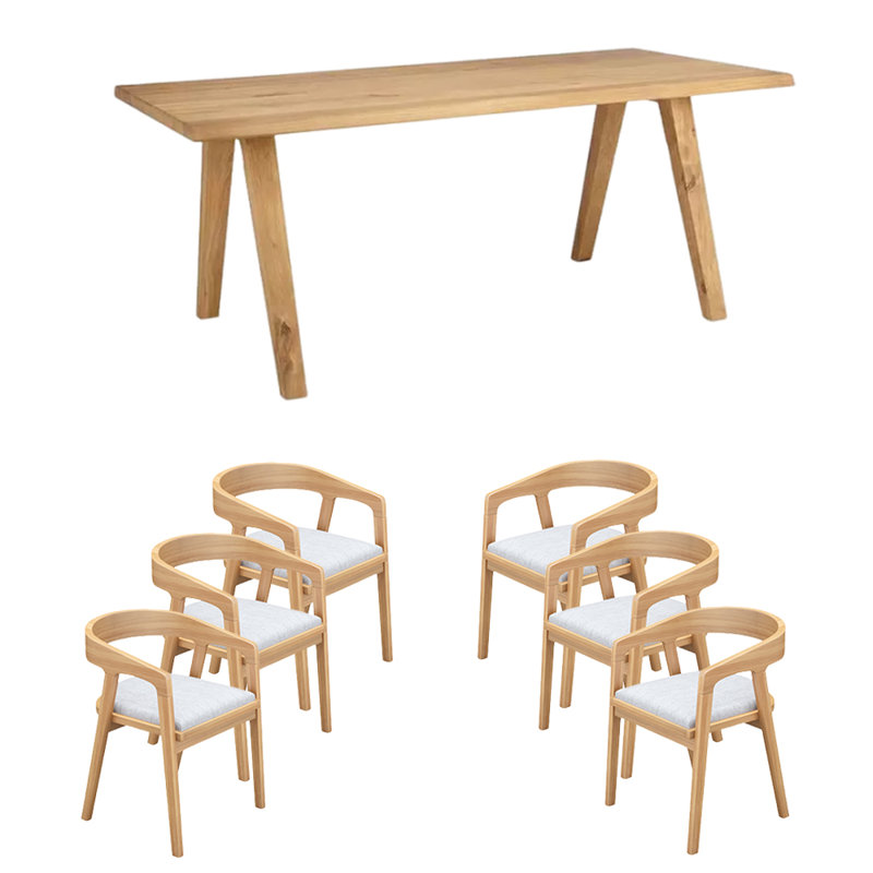 Rectangular Dining Set, H 29,53 po x L 62,99 po x l 27,56 po