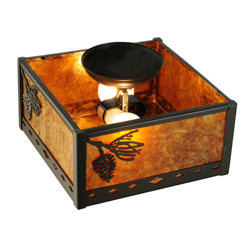 Plafonnier semi-encastré carré 14,25" à 2 lumières unique