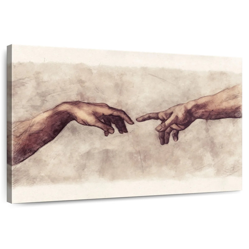Leisha Angels Touching Fingers, H 16 po x l 24 po