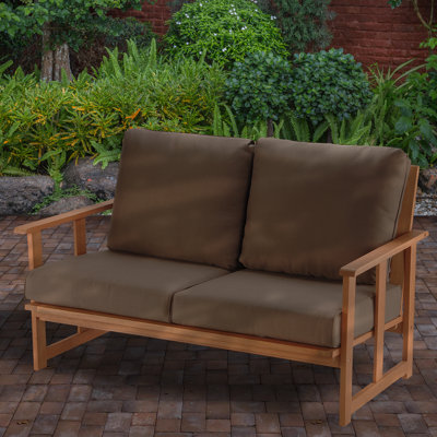 Capitolino 57'' Wide Eucalyptus Loveseat with Cushions