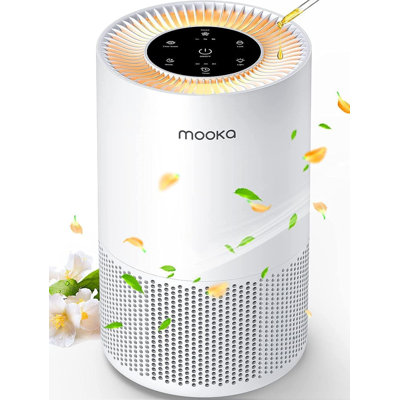 MOOKA Air Purifiers for Home Large Rooms up to 1200 sq. ft. with True HEPA Filter, White