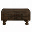 Table basse rectangulaire en bois massif pour le salon, table basse antique de 40 po à 4 tiroirs, table basse en bois avec pieds décoratifs et assemblage facile