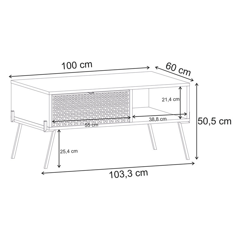 Four Leg Coffee Table with Storage