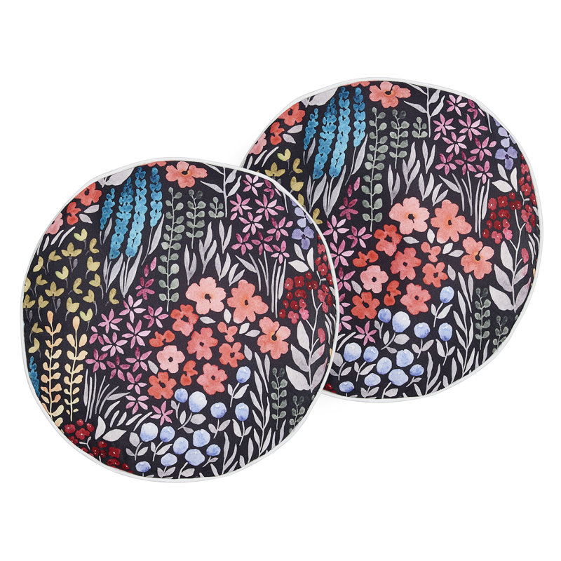 Alywin Castelaro Indoor / Outdoor Floral Circular Scatter Cushion With Filling