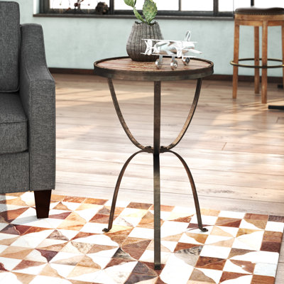 Justina Solid Wood Tray Top End Table