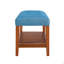 Banc rembourré en tissu avec rangement ouvert, bleu et chêne-908336540