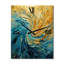 Horloge murale abstraite en métal Golden Ocean Swirling Waves II-104534508