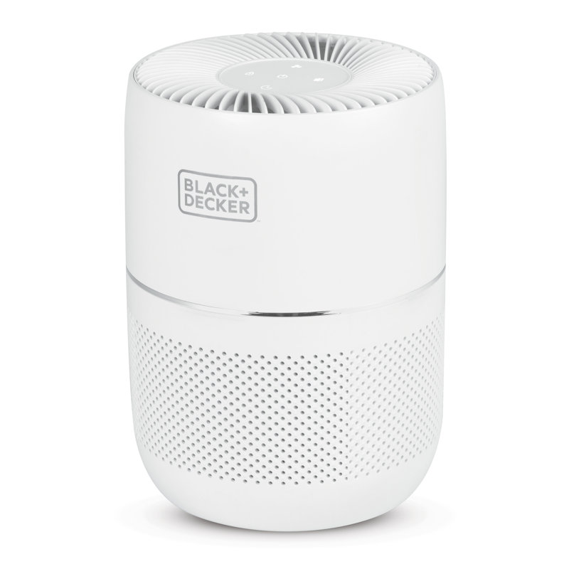 White Tabletop HEPA Air Purifier with Odor Absorbing Filter