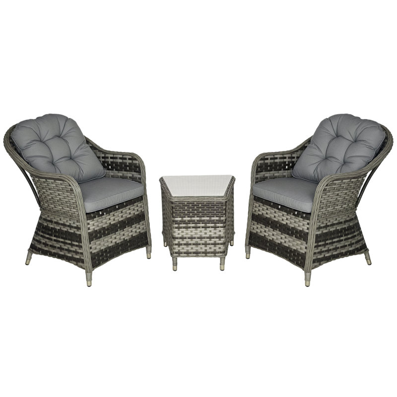 Putra 2 - Person Patio Dining Set with Round Table , Cushions Included