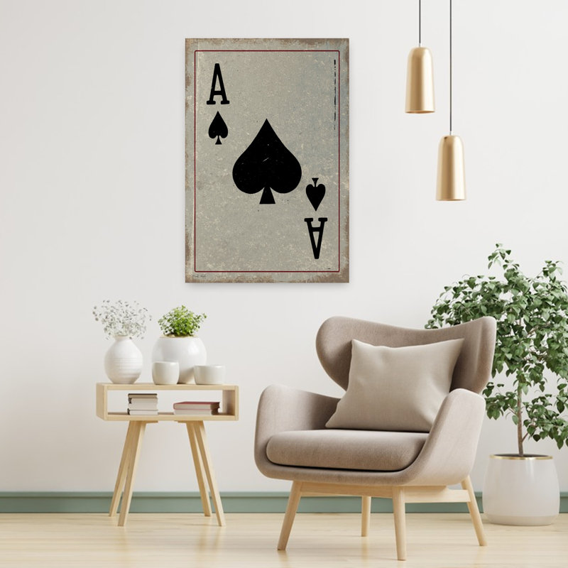 Ace of Spades, art contemporain abstrait, H 36 po x l 24 po