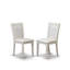 L'ensemble de table de salle à manger 5 pièces pour 4 personnes comprend une table de cuisine rectangulaire avec pieds en X et 4 chaises de salle à manger Parsons en tissu crème, lin brossé blanc-1104351895-1104382253