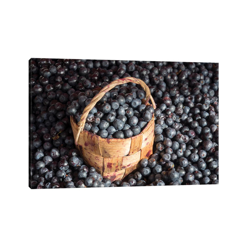 Blueberries At Market For Sale, Helsinki, Finland - Wrapped Canvas Print, 20.32 cm H x 30.48 cm W