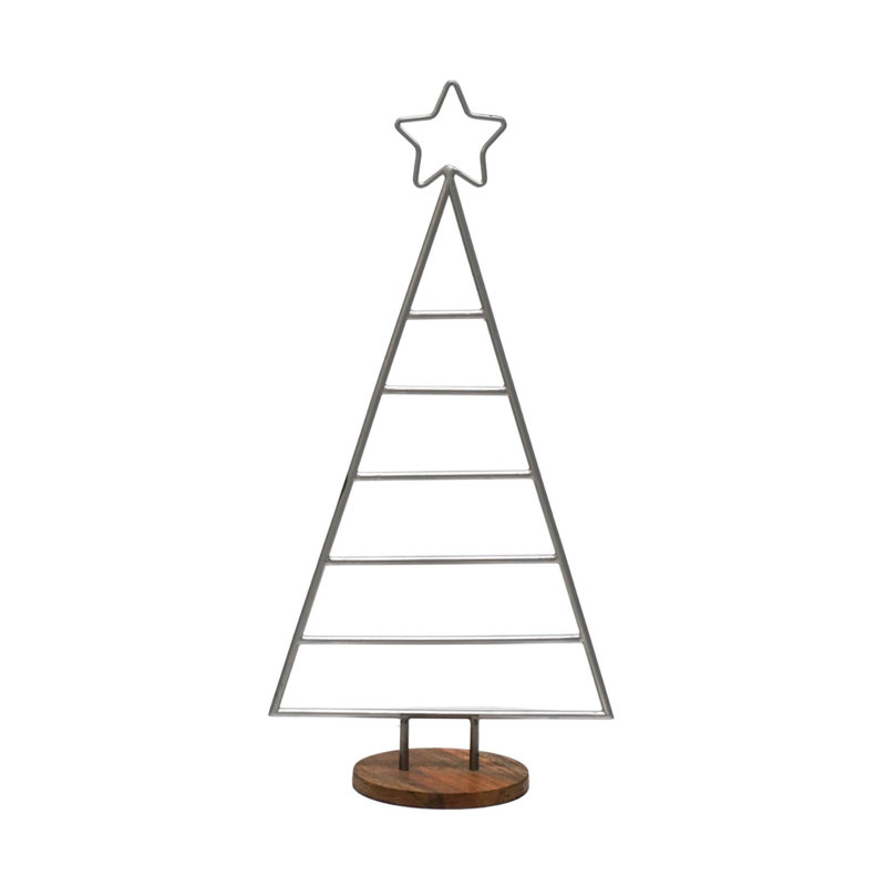 Metal Christmas Tree with Star, Pewter