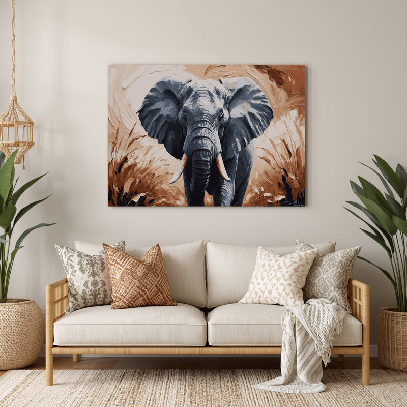 Faune sauvage, éléphant d'Afrique, art mural en métal gris, H 11 po x l 14 po