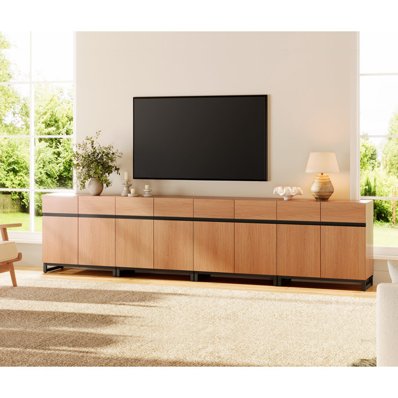 Crédence de rangement l 63 po Aadam, 30.6"H x  125.9"L x 15.6"W, Moka