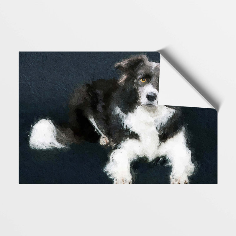 Resting Border Collie Dog - No Frame Painting, 29.7 cm H x 42 cm W