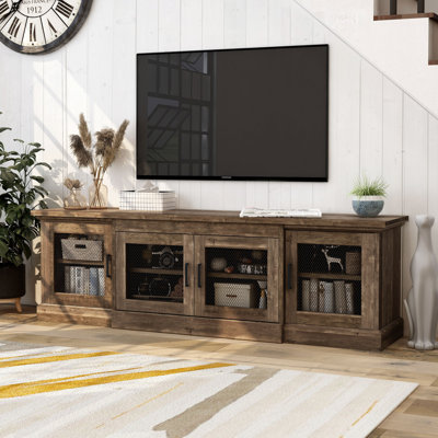 Westbrook 68.5" W Wood TV Stand for TVs with Cabinet