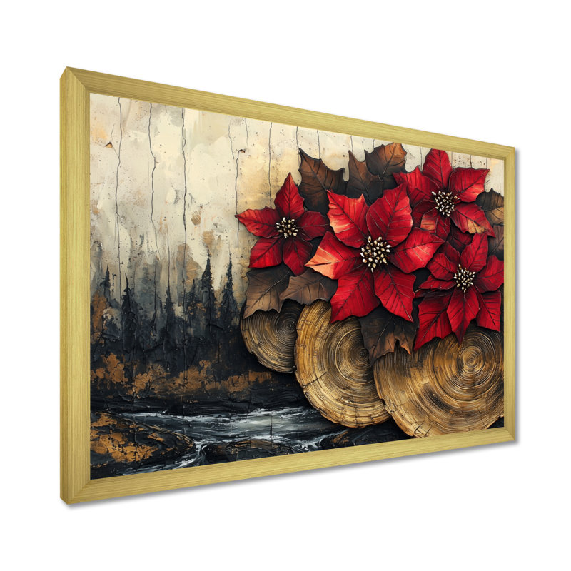 Gosse - art mural floral, H 12 po x l 20 po, Cadre photo blanc