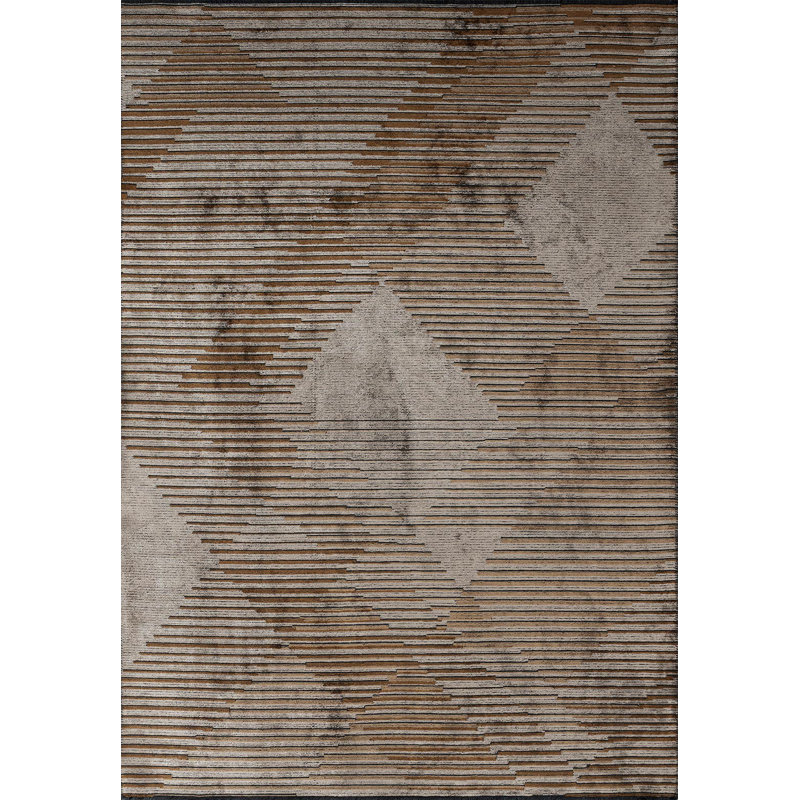 Contemporain à grand losange géométrique asymétrique, Rectangle 6 pi 7 po x 9 pi 10 po