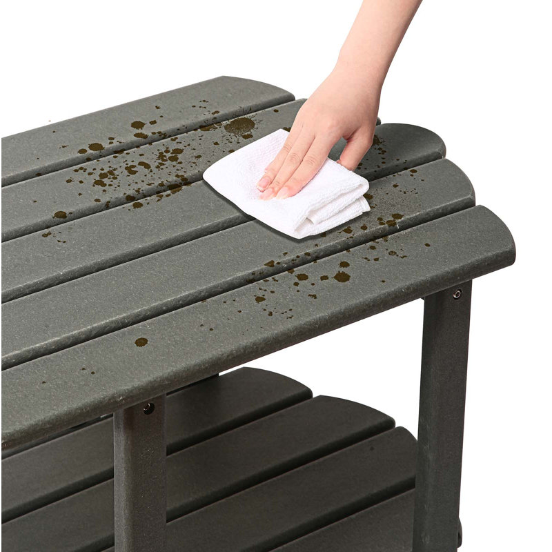 Bolebroke Square HDPE Outdoor Coffee Table, Gray