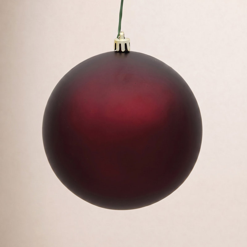 Holiday Décor Ball Ornament, 3" H x 3" W x 3" D, Burgundy Matte