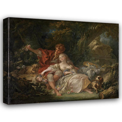 «Shepherd and Shepherdess» par François Boucher - Toile tendue avec châssis