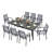 9-Piece Outdoor Patio Dining Set – Includes 8 Dining Chairs and Metal Table with Umbrella Hole – Seats 8 for Backyard, Poolside, Balcony, and Garden Use, Gray-1573431065