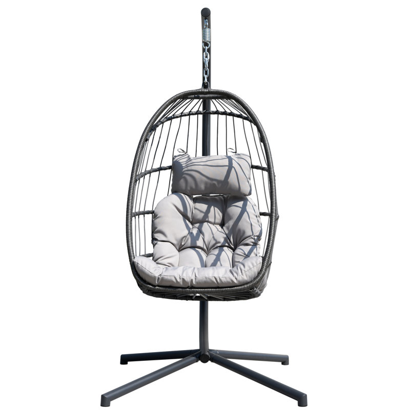 Fauteuil suspendu avec support, Gris