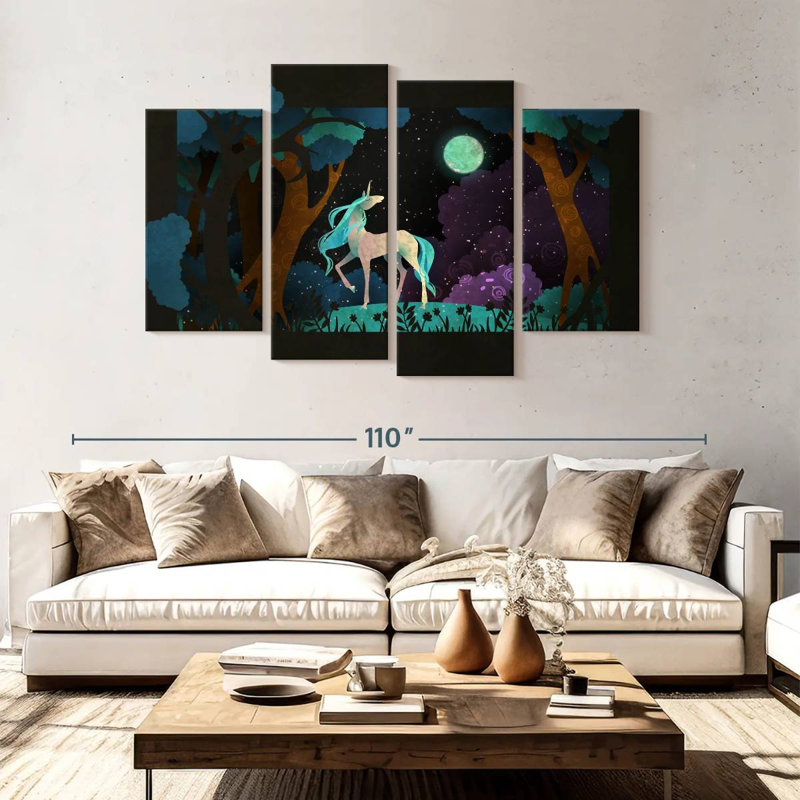 Ashelle, licorne rétro, H 54 po x l 84 po