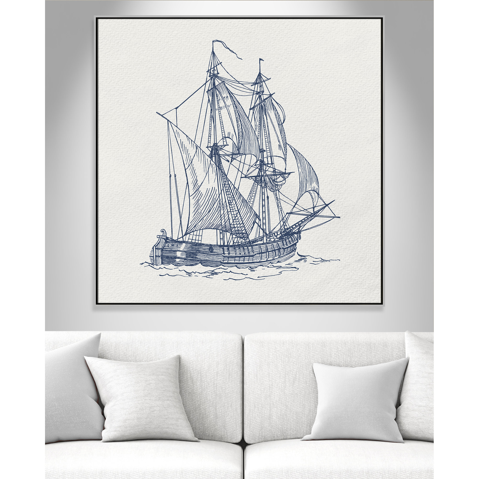 Into the Sea I Print by Kimberly Allen, Silver, 46.5" H x 46.5" W
