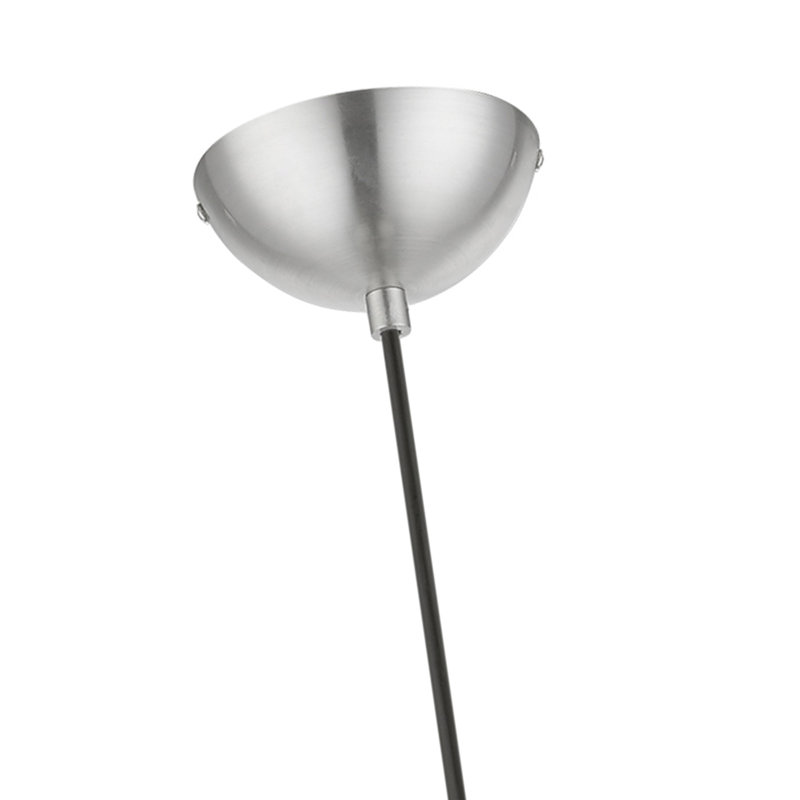 Luminaire suspendu en forme de dôme à 1 lumière Montreal, Nickel brossé / chrome poli, Nickel brossé / blanc