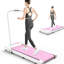 Tapis de marche rose 2 en 1 avec tapis roulant sous la table avec télécommande et affichage à DEL Moteur amélioré de 2,5 ch à 5 couches - Machine à jogger à courroie mobile - Poignée multifonction-133269349
