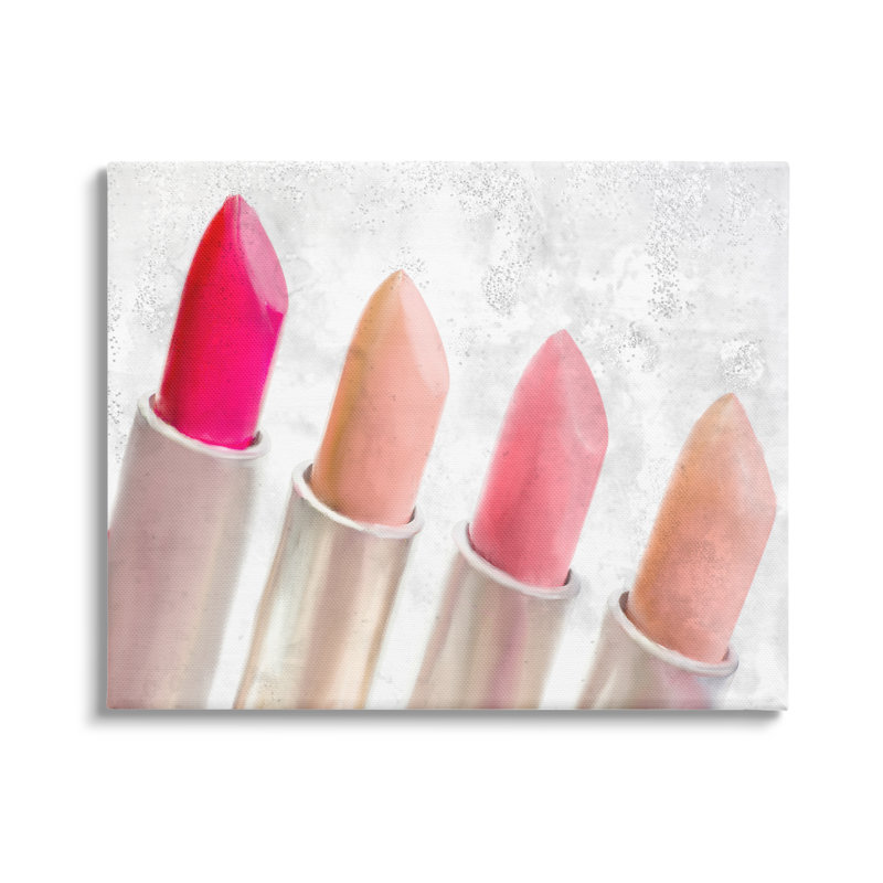 Élégant assortiment de rouge à lèvres «Dazzling Glam Mak déguisé» par Kim Allen - cadre flottant, impression sur toile