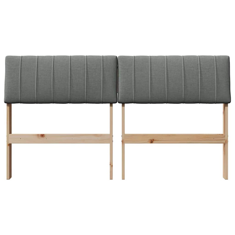 Solid Wood Headboard, EU Double - 135 x 200 cm, Brown, Dark Grey
