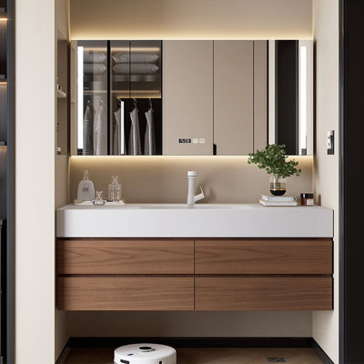 Japanese style simple bathroom cabinet