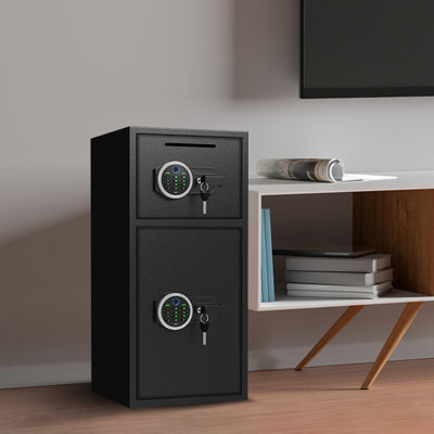 Coffre-fort extra large de 7,0 cubes, coffre-fort de sécurité numérique avec tablette réglable et fente de dépôt, coffres-forts avec clavier rétroéclairé et double alarme pour bureau à domicile