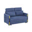 Canapé-lit élégant en velours bleu marine - Poche latérale pratique et bleu extensible