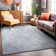 Griffey Oriental Machine Washable Blue/Ivory Non-Slip Backing Area Rug