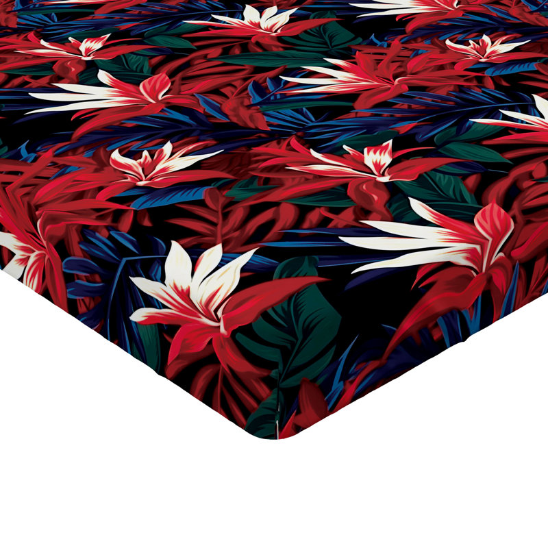 Drap-housse Ambesonne, Drap-housse de taille simple, Rose foncé / motif floral lavande foncé