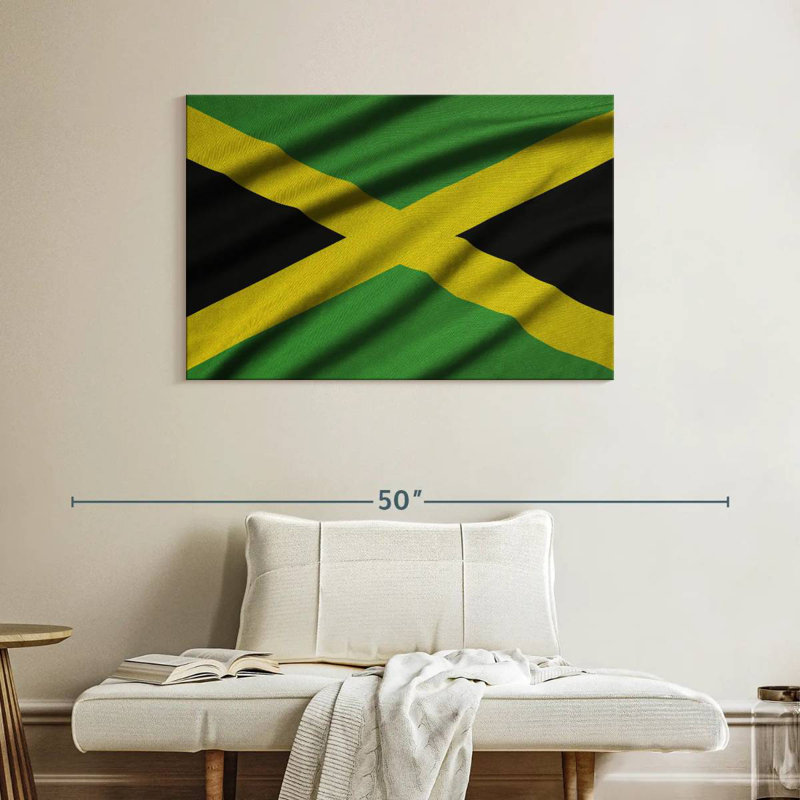 Borges Waving Jamaica Flag, 26" H x 39" W