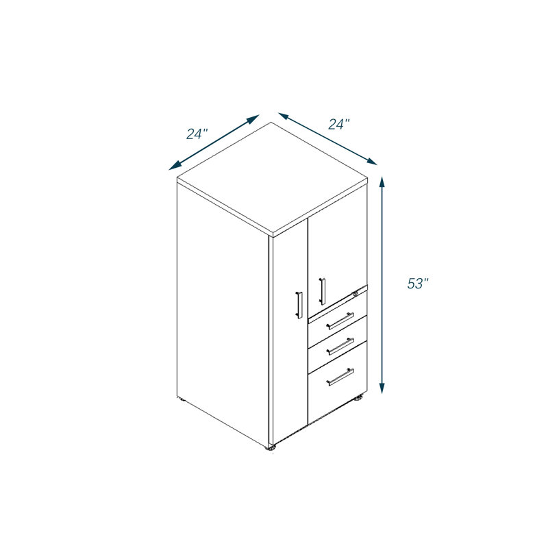 Interra Steel Filing Storage Cabinet with 3 Drawers, Interlock System, Smooth Open-Close,Right, Black