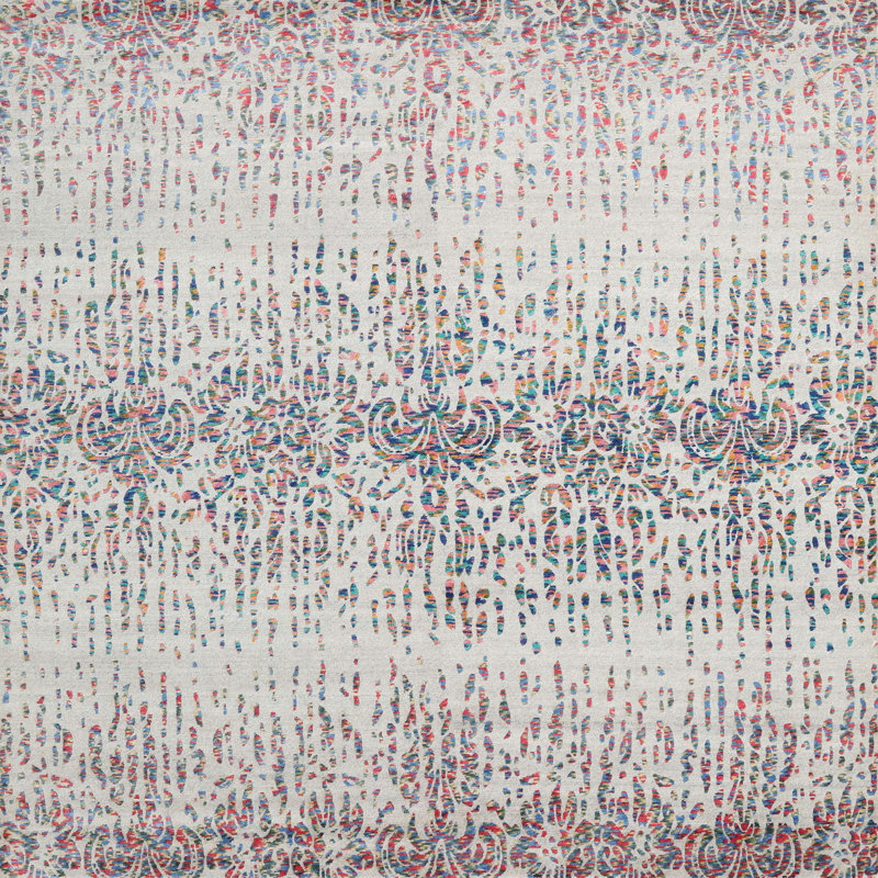 Tapis gris/brun/beige contemporain, Carré 5 pi