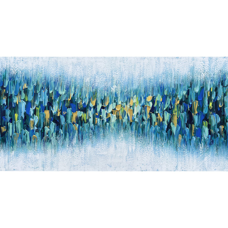 Abstrait - peinture sur toile tendue, H 20 po x l 40 po x P 1,5 po
