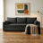 85" Pull Out Sleeper Sofa Bed, L-Shaped Corduroy Sectional with Hidden Storage Chaise for Small Spaces-480661202