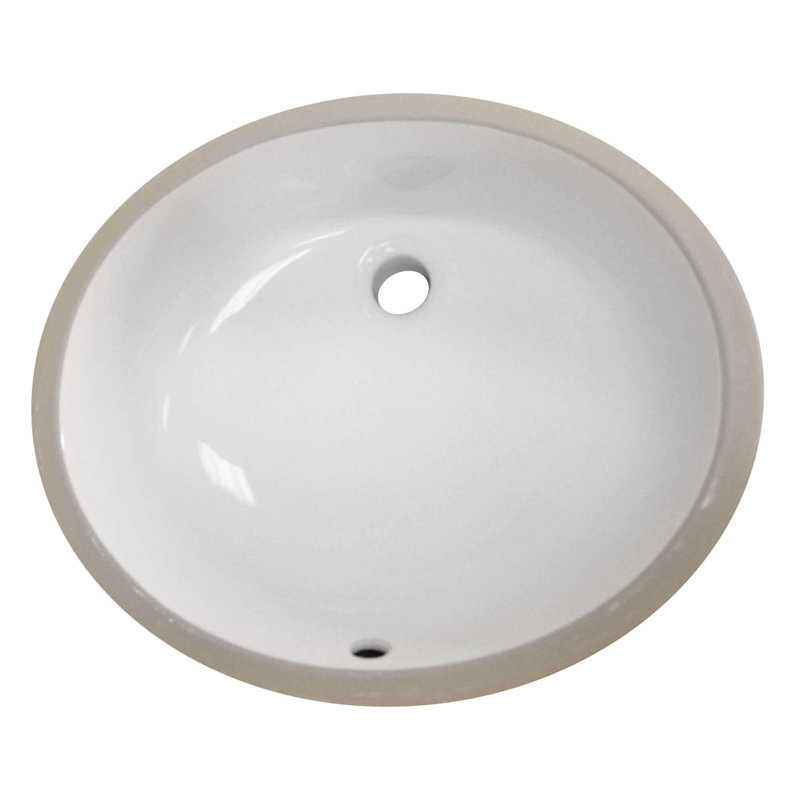 Fine Fixtures Undermount Oval Vessel Bathroom Sink - 15" x 12" - White