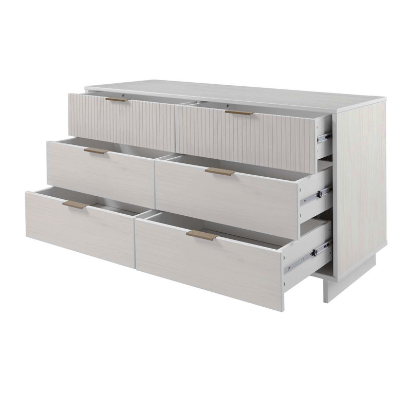 Commode 55 "Granville en blanc (6 tiroirs), Blanc
