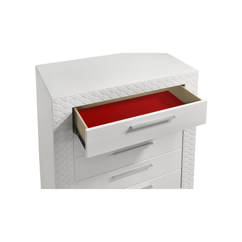 Ensemble de chambre avec grand lit 4 pièces avec tête de lit DEL blanc en bois blanc Blanca