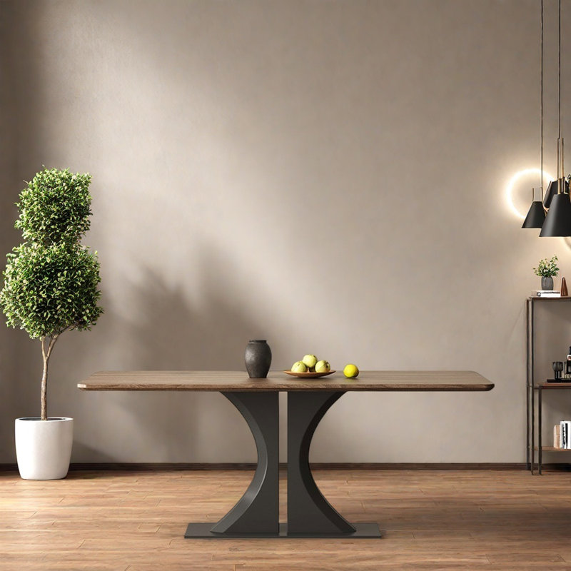 Rectangular household solid wood dining table, 29.52"H x 78.74"L x 39.37"W